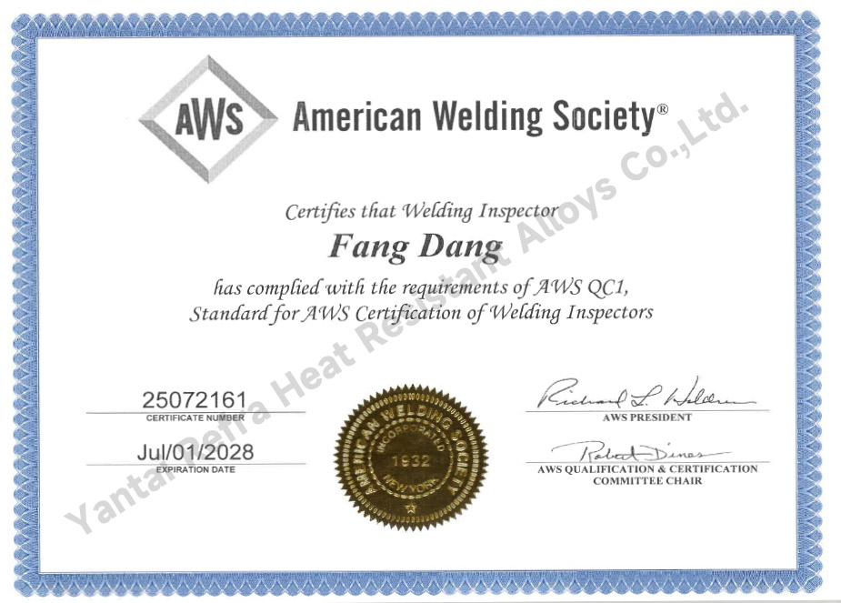 International Welding Inspector Certificate